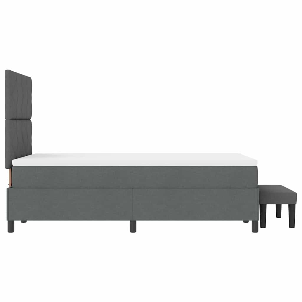 vidaXL Łóżko sprężynowe Z zagłówkiem Ciemnoszary 120 x 190 cm tkanina
