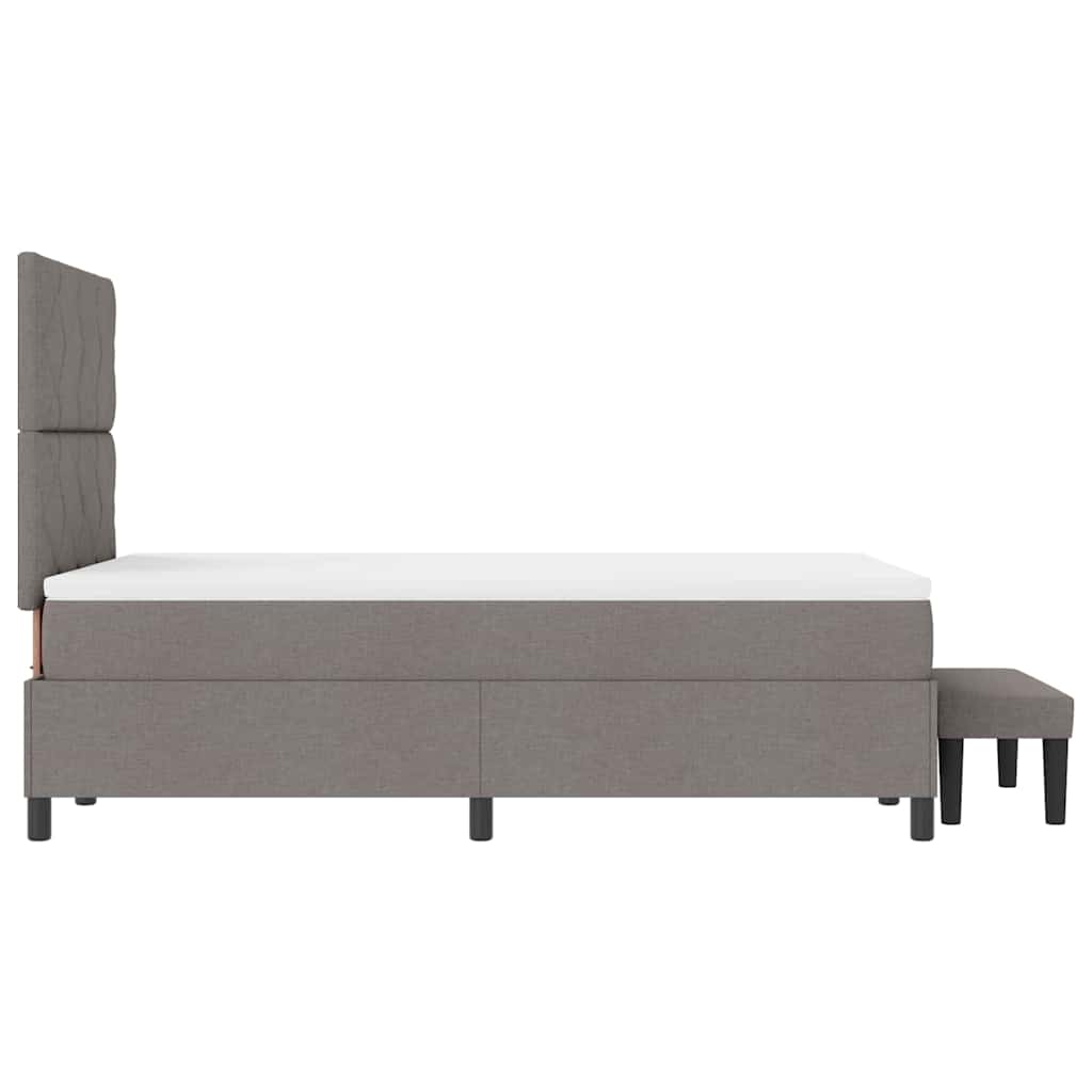 vidaXL Łóżko sprężynowe Z zagłówkiem Ciemnoszary 120 x 200 cm tkanina