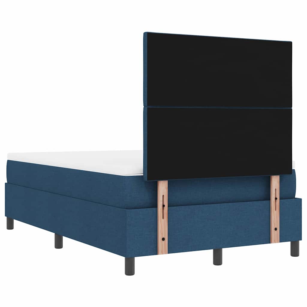 vidaXL Łóżko sprężynowe Z zagłówkiem Niebieski 120 x 200 cm tkanina