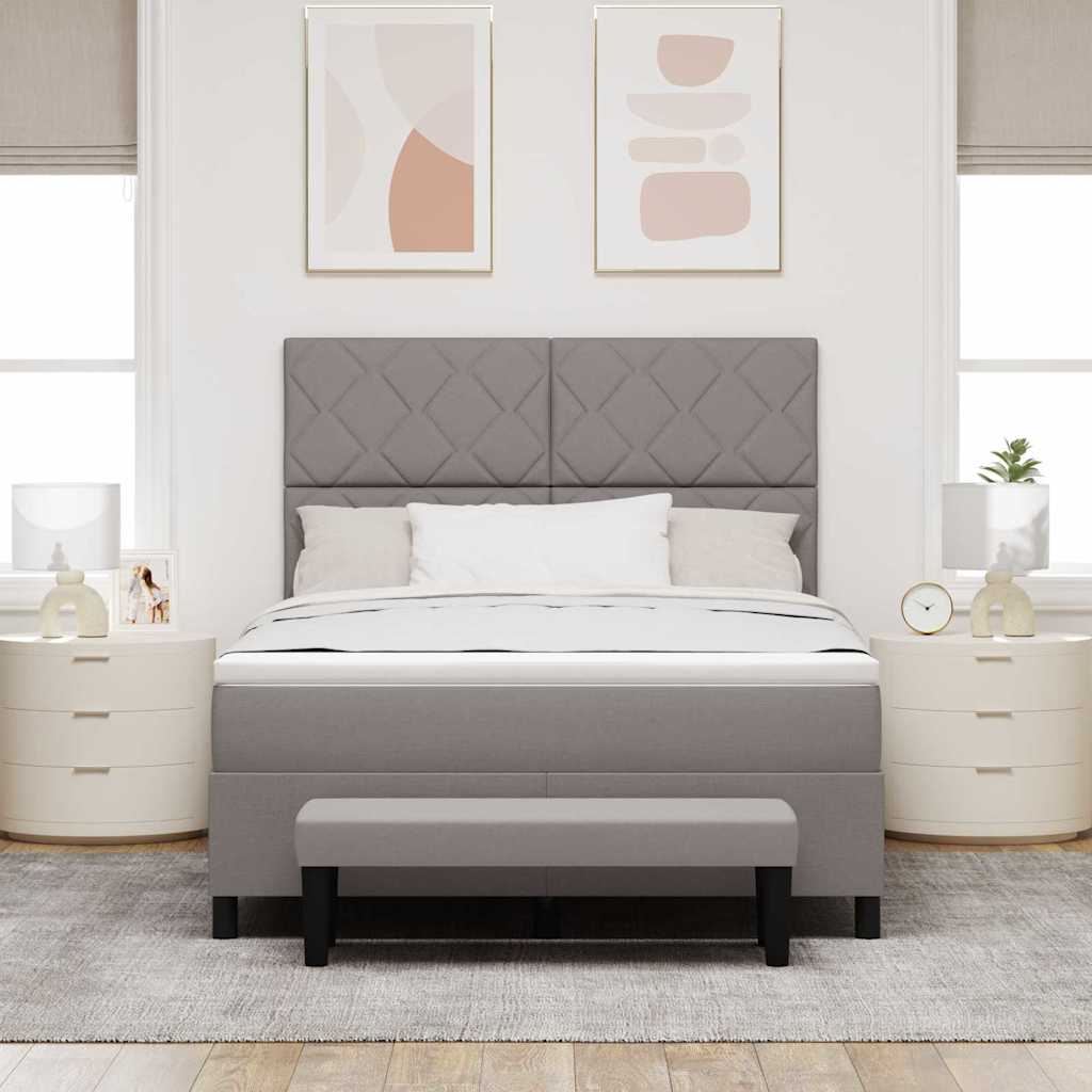 vidaXL Łóżko sprężynowe z poduszką Ciemnoszary 140 x 200 cm tkanina