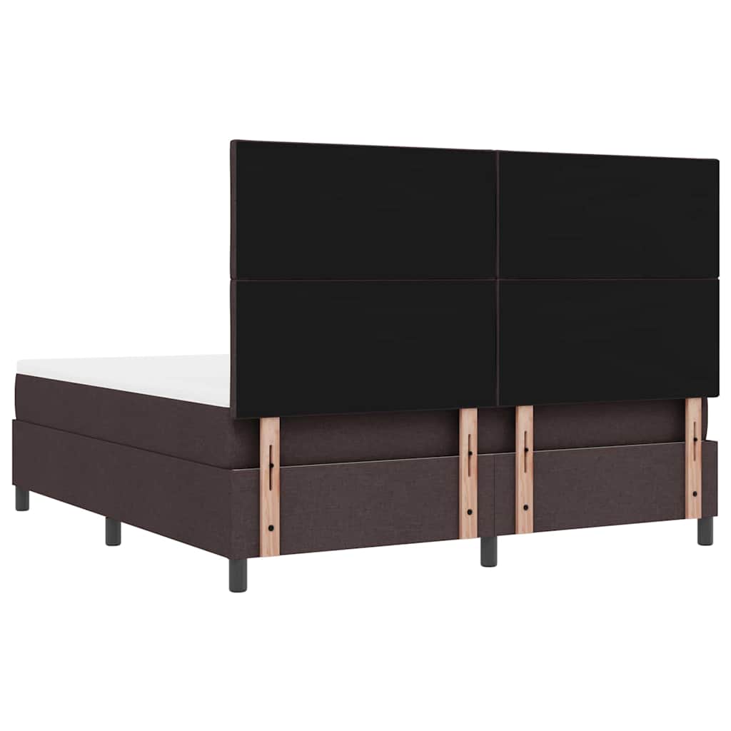 vidaXL Łóżko sprężynowe Z zagłówkiem Ciemny brąz 180 x 200 cm tkanina