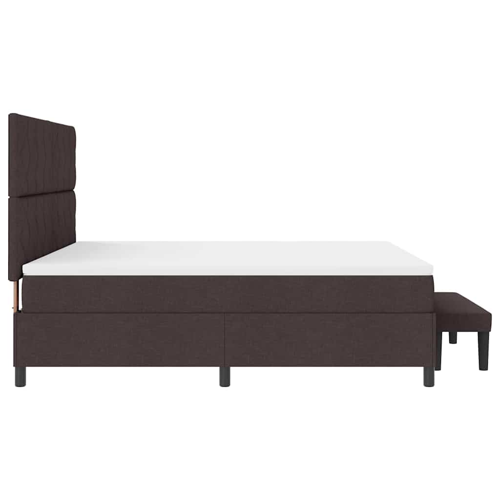 vidaXL Łóżko sprężynowe Z zagłówkiem Ciemny brąz 180 x 200 cm tkanina