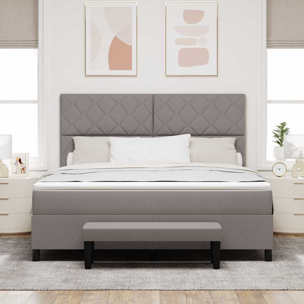 vidaXL Łóżko sprężynowe Z zagłówkiem Ciemnoszary 180 x 200 cm tkanina