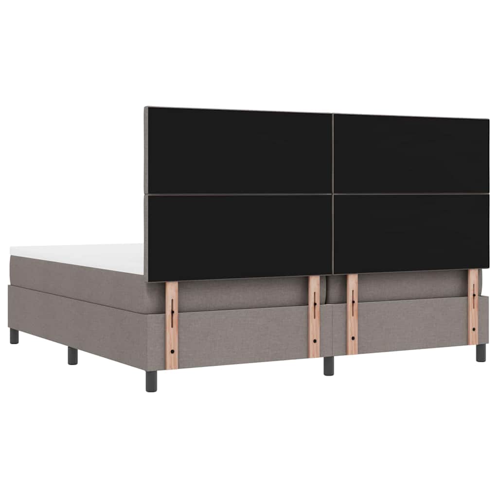 vidaXL Łóżko sprężynowe Z zagłówkiem Ciemnoszary 200 x 200 cm tkanina