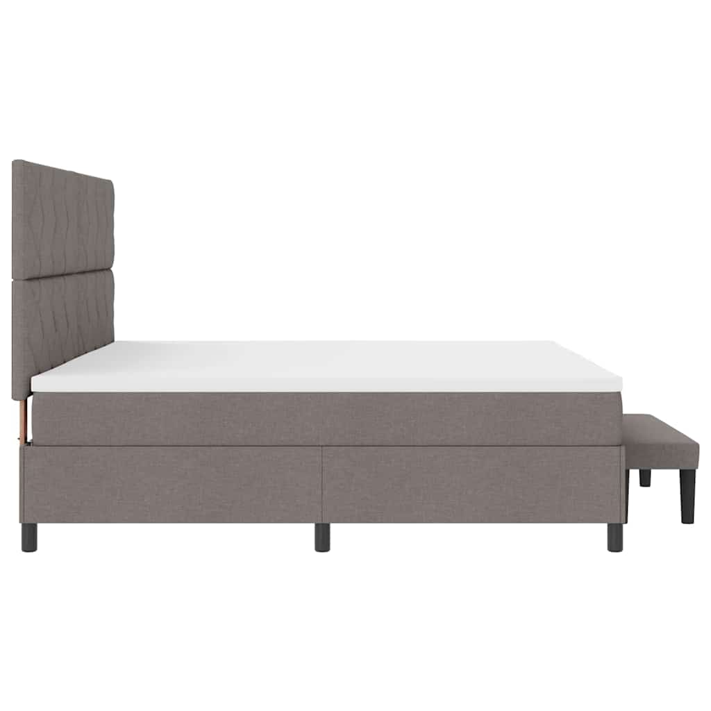 vidaXL Łóżko sprężynowe Z zagłówkiem Ciemnoszary 200 x 200 cm tkanina