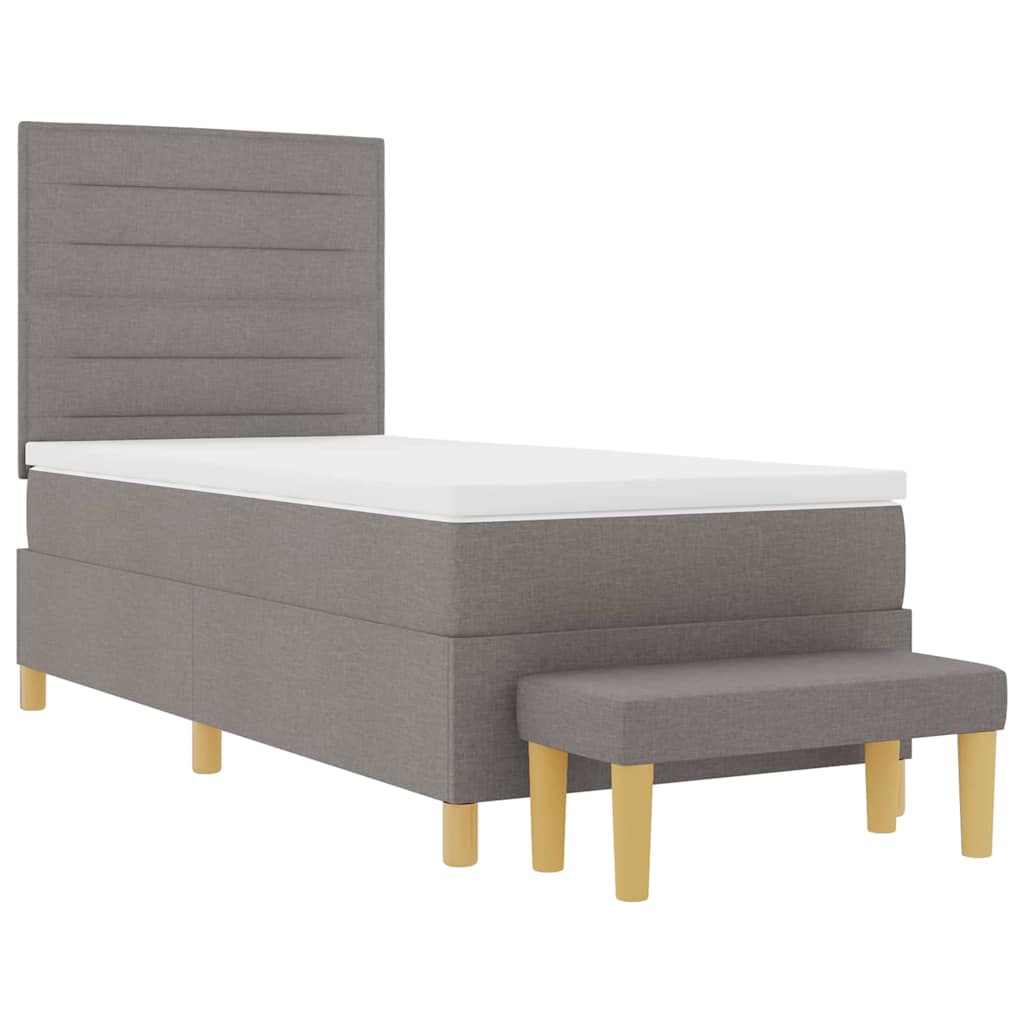 vidaXL Łóżko sprężynowe z poduszką Ciemnoszary 200 x 90 cm tkanina