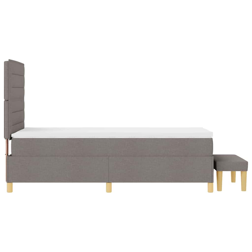 vidaXL Łóżko sprężynowe Z zagłówkiem Ciemnoszary 200 x 90 cm tkanina