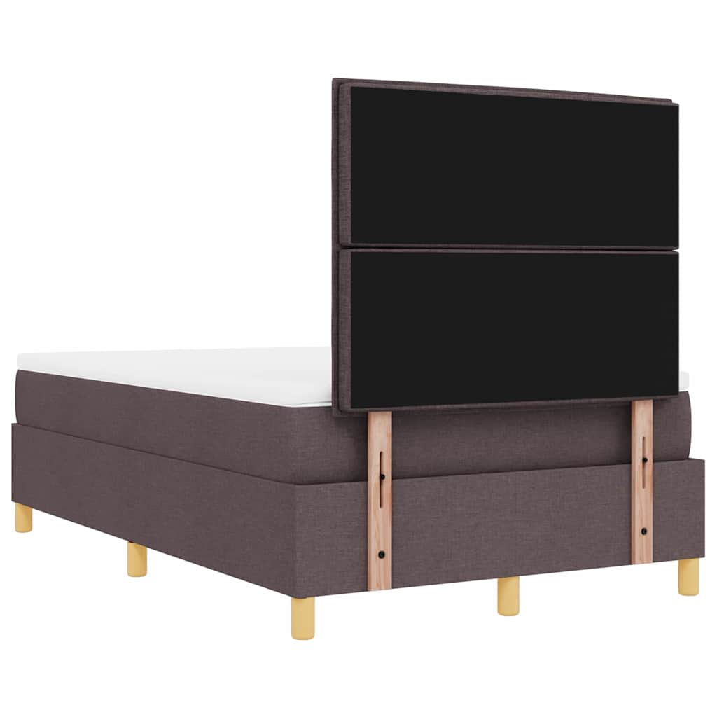 vidaXL Łóżko sprężynowe ciemnobrązowy 200 x 120 cm tkanina