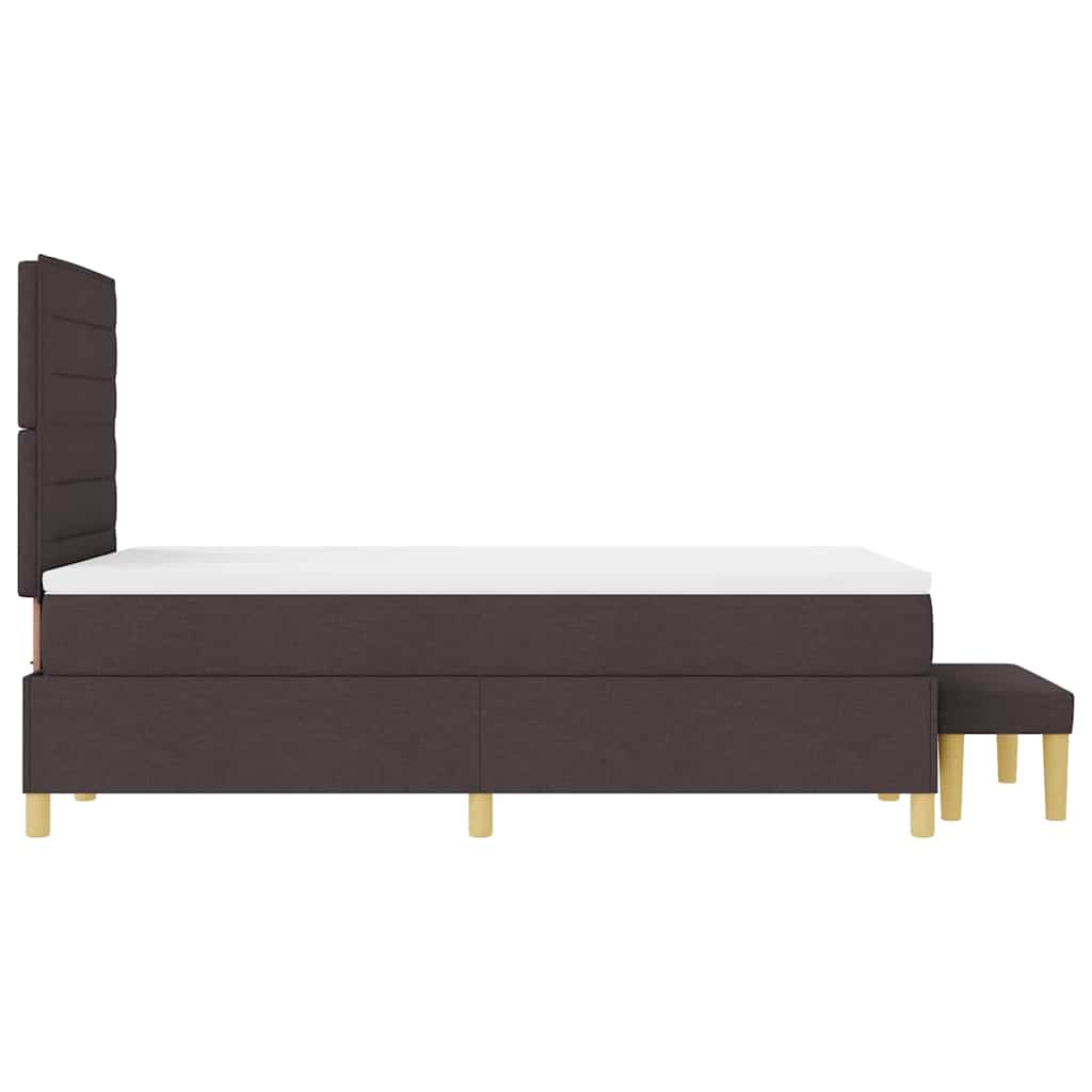 vidaXL Łóżko sprężynowe ciemnobrązowy 200 x 120 cm tkanina