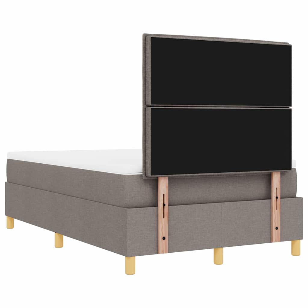 vidaXL Łóżko sprężynowe Z zagłówkiem Ciemnoszary 200 x 120 cm tkanina
