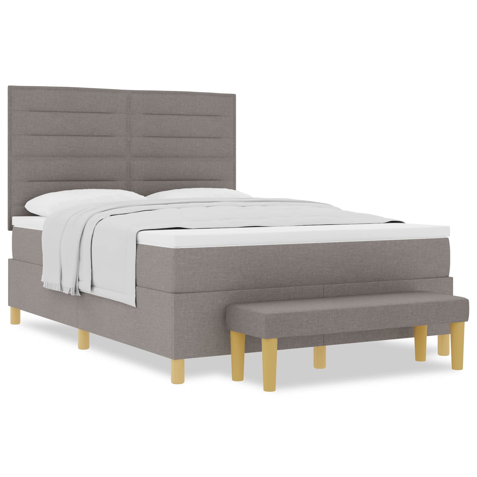 vidaXL Łóżko sprężynowe Z zagłówkiem Ciemnoszary 190 x 140 cm tkanina
