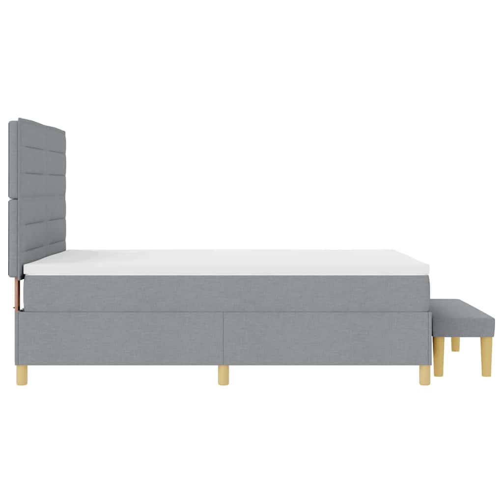 vidaXL Łóżko sprężynowe z poduszką Jasnoszary 200 x 140 cm tkanina