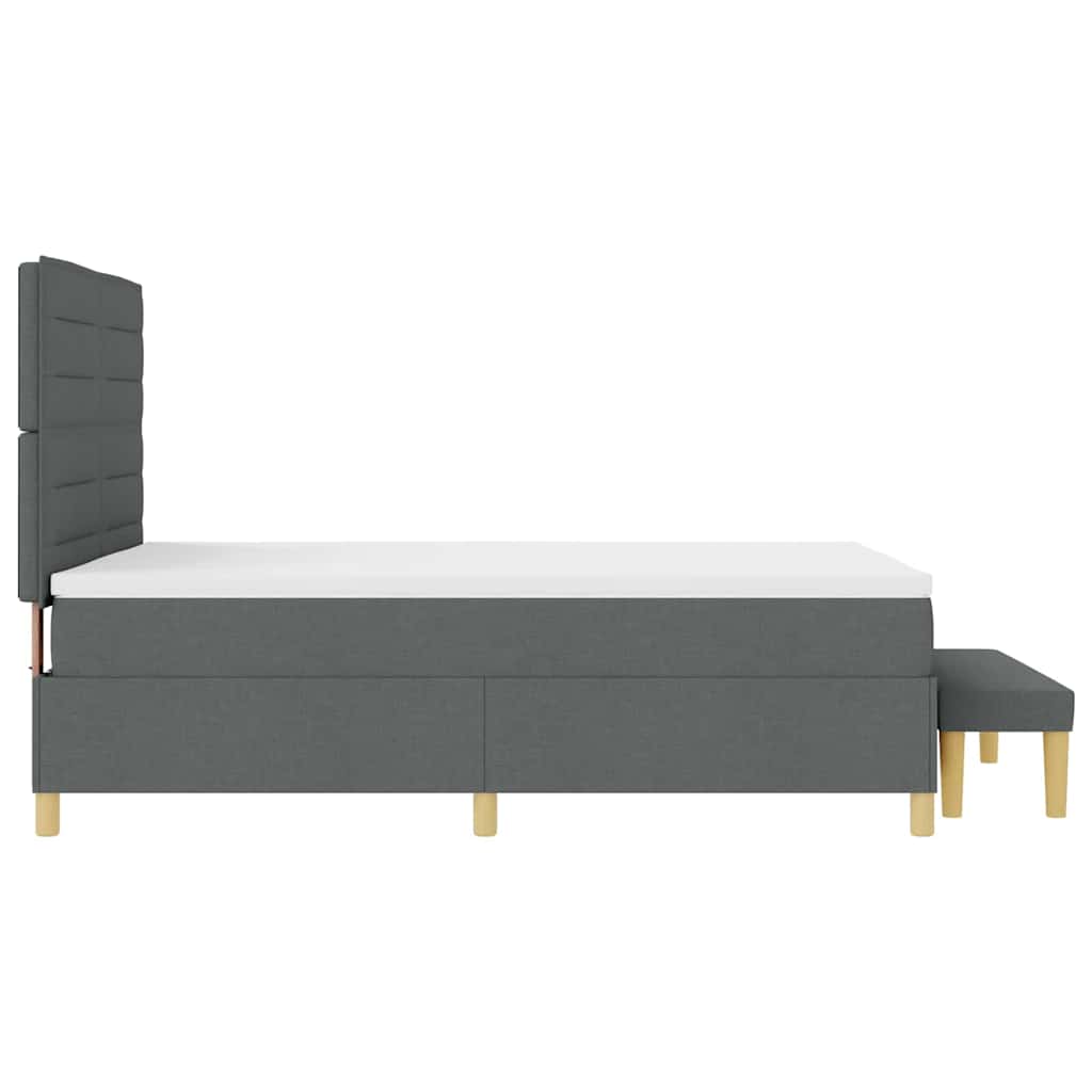 vidaXL Łóżko sprężynowe z poduszką ciemno szary 200 x 140 cm tkanina