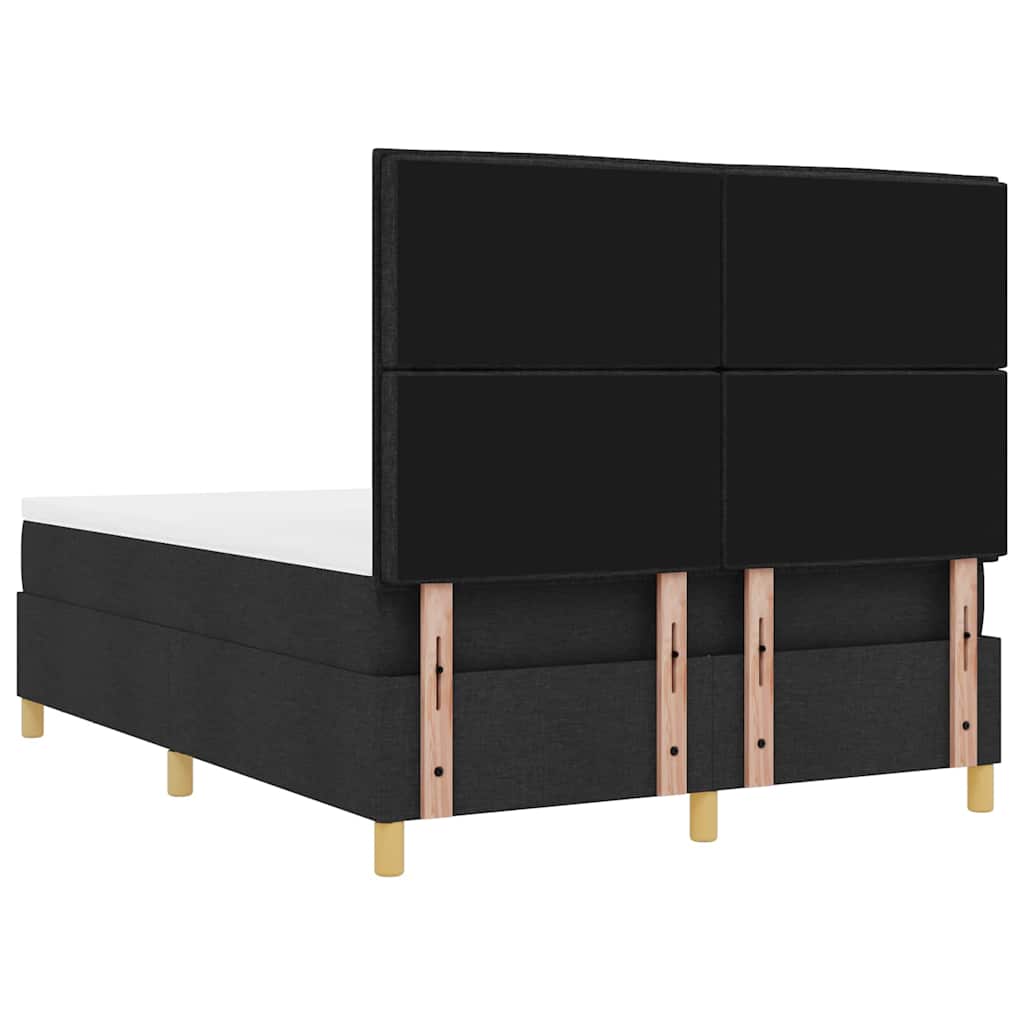 vidaXL Łóżko sprężynowe Z zagłówkiem Czarny 200 x 140 cm tkanina