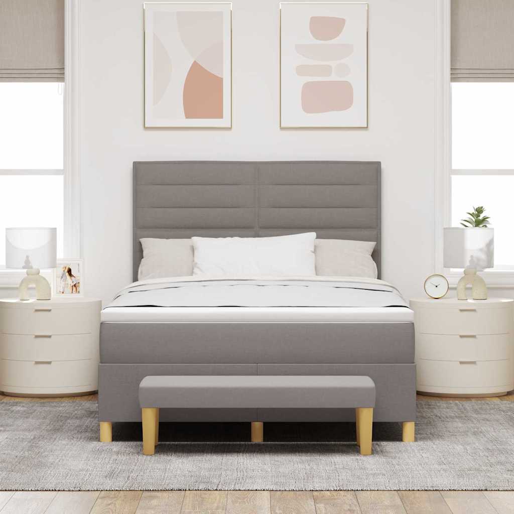 vidaXL Łóżko sprężynowe Z zagłówkiem Ciemnoszary 200 x 160 cm tkanina
