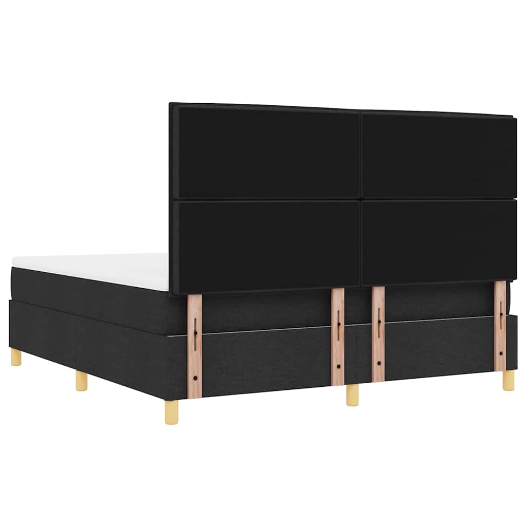 vidaXL Łóżko sprężynowe Z zagłówkiem Czarny 200 x 180 cm tkanina