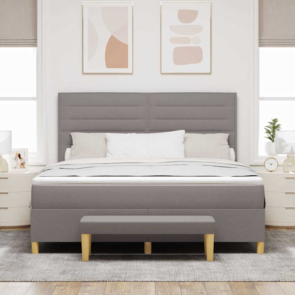 vidaXL Łóżko sprężynowe Z zagłówkiem Ciemnoszary 180 x 200 cm tkanina