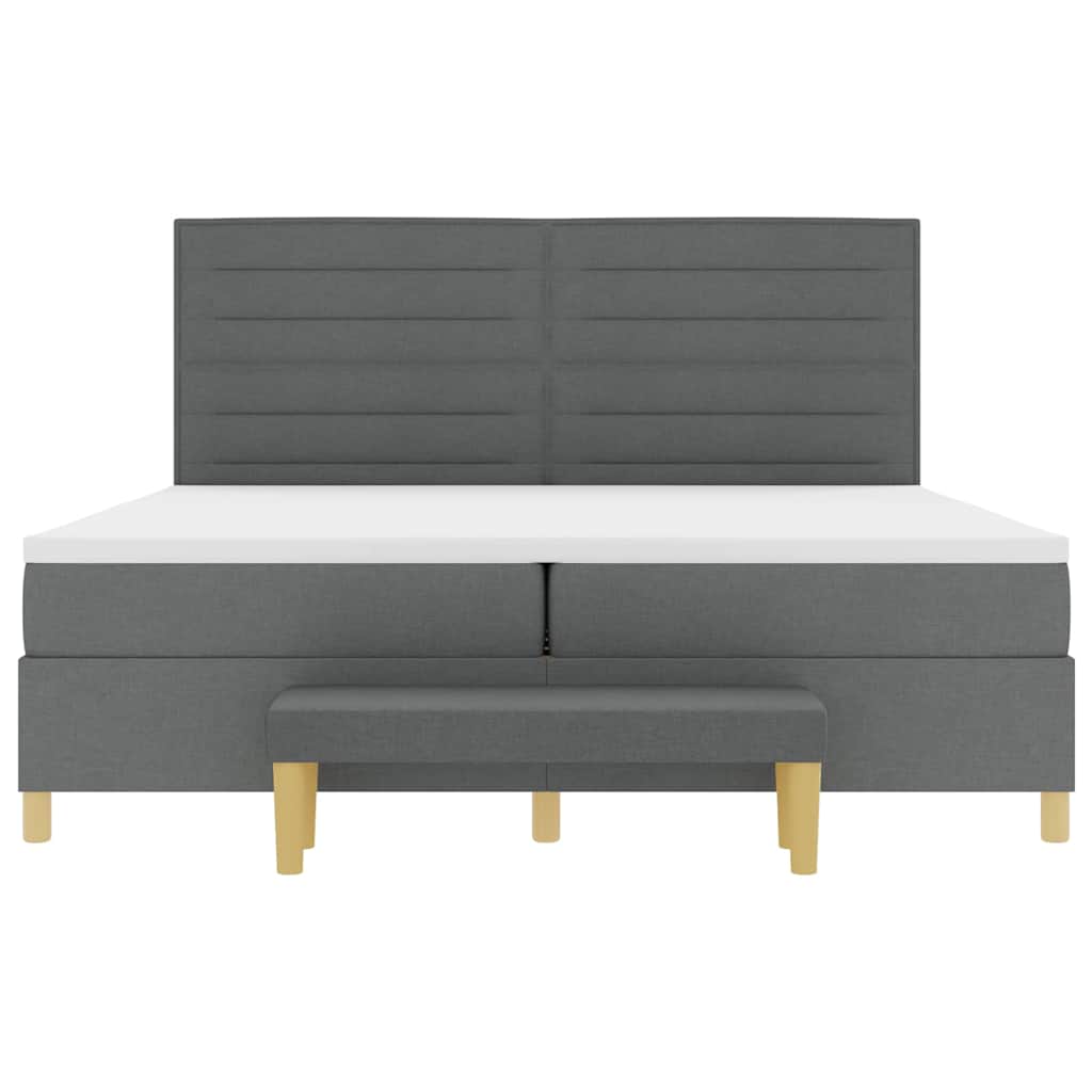 vidaXL Łóżko sprężynowe z materacem Ciemnoszary 200 x 200 cm tkanina