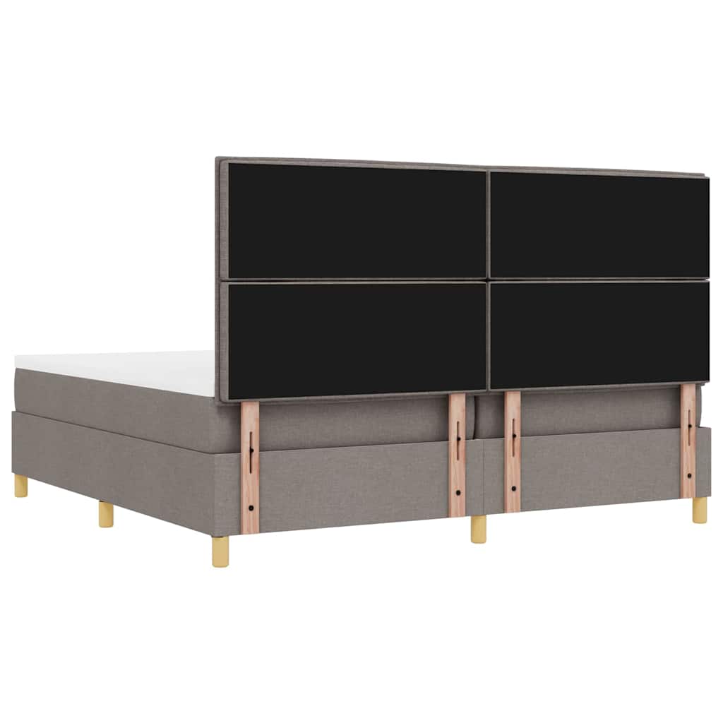 vidaXL Łóżko sprężynowe z materacem Ciemnoszary 200 x 200 cm tkanina