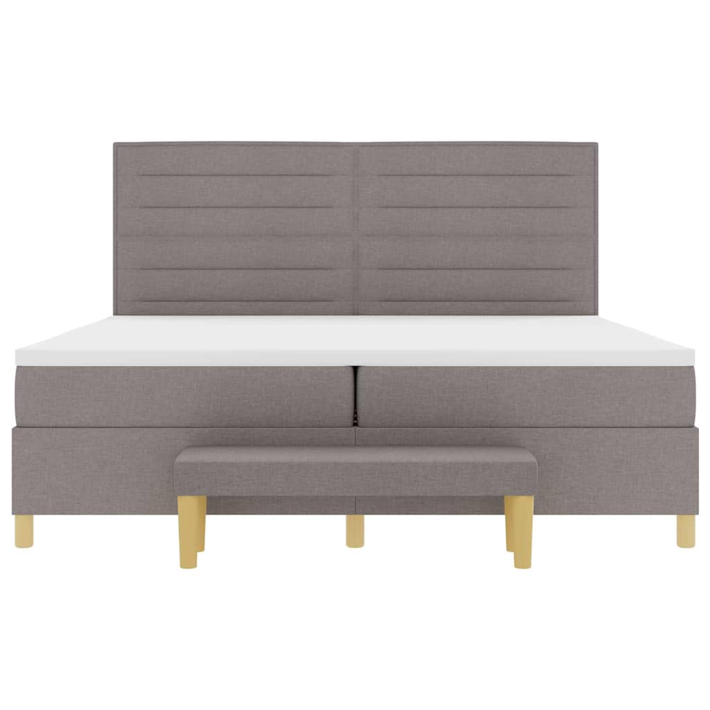 vidaXL Łóżko sprężynowe z materacem Ciemnoszary 200 x 200 cm tkanina