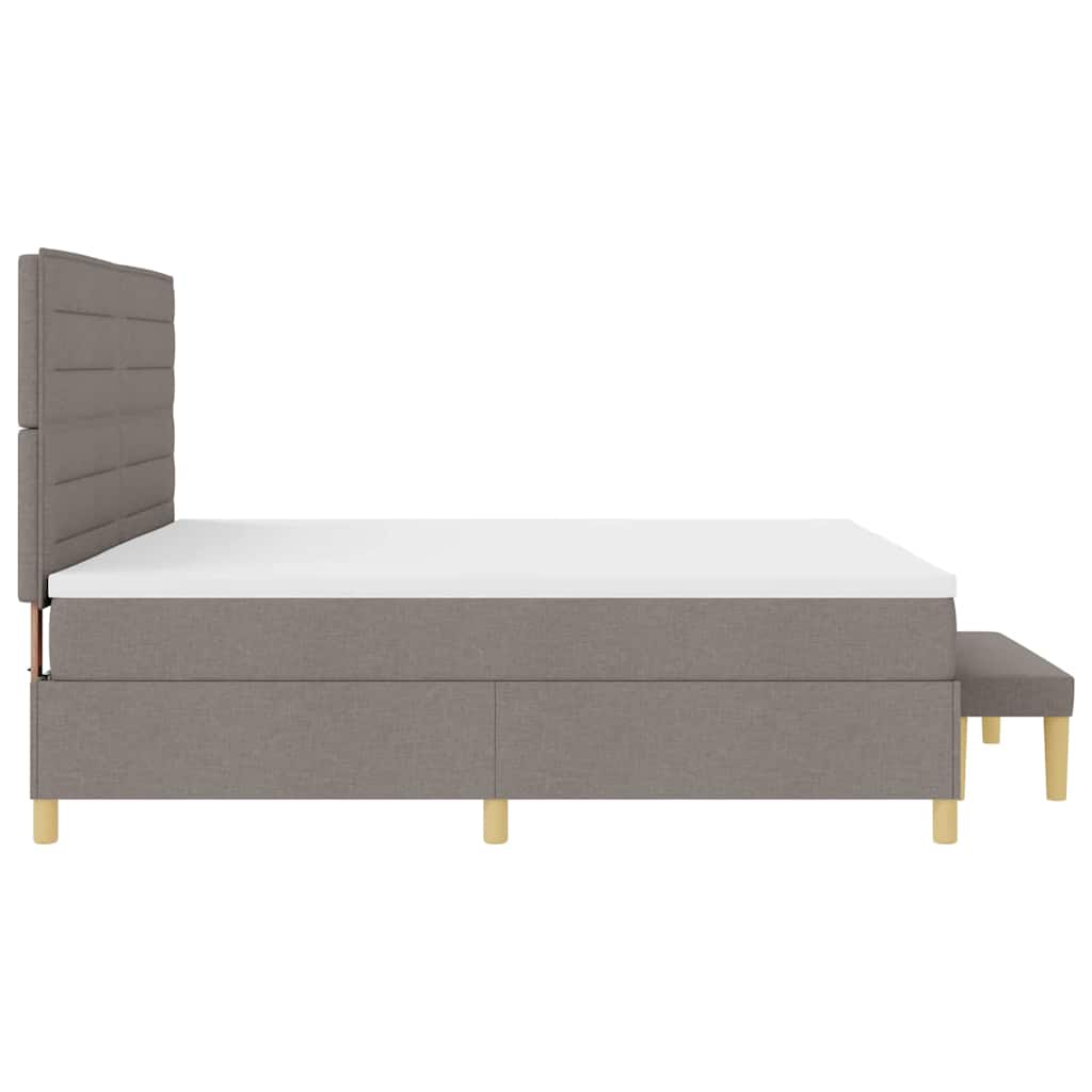 vidaXL Łóżko sprężynowe z materacem Ciemnoszary 200 x 200 cm tkanina