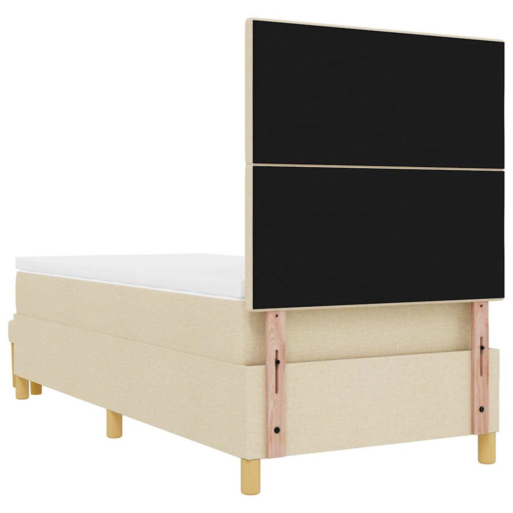vidaXL Łóżko sprężynowe z poduszką Kremowy 200 x 80 cm tkanina