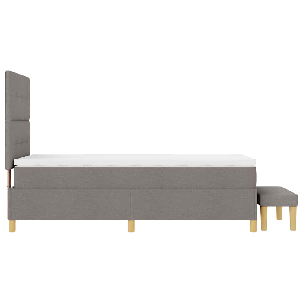 vidaXL Łóżko sprężynowe z poduszką Ciemnoszary 200 x 90 cm tkanina