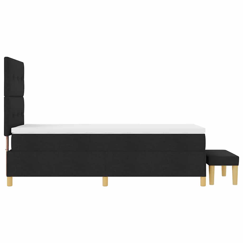 vidaXL Łóżko sprężynowe z poduszką Czarny 200 x 100 cm tkanina
