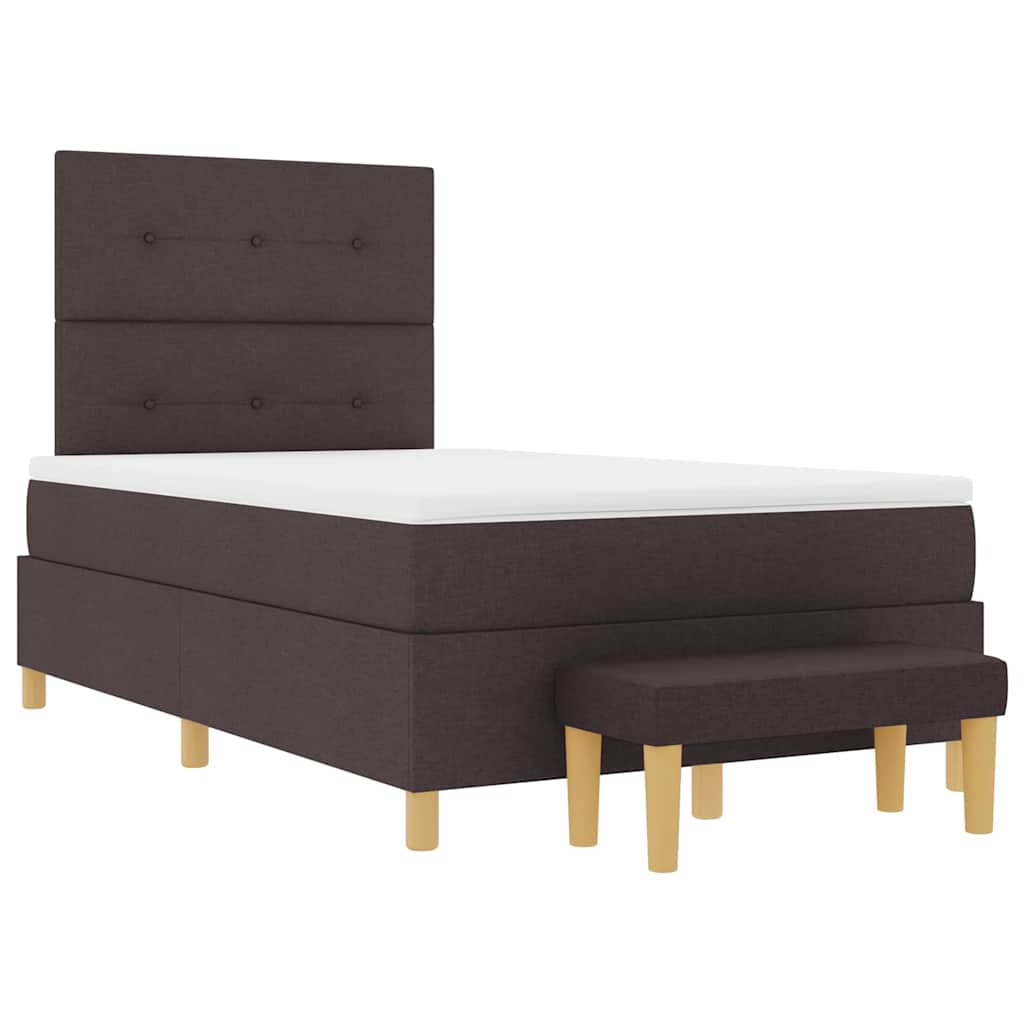 vidaXL Łóżko sprężynowe ciemnobrązowy 200 x 120 cm tkanina