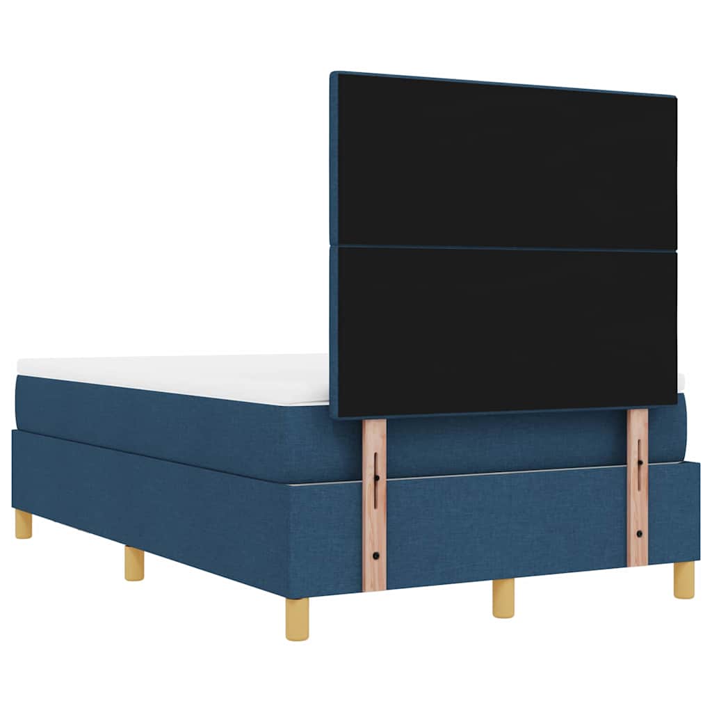 vidaXL Łóżko sprężynowe Z zagłówkiem Niebieski 200 x 120 cm tkanina
