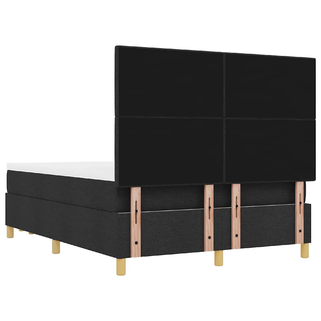 vidaXL Łóżko sprężynowe Z zagłówkiem Czarny 200 x 140 cm tkanina