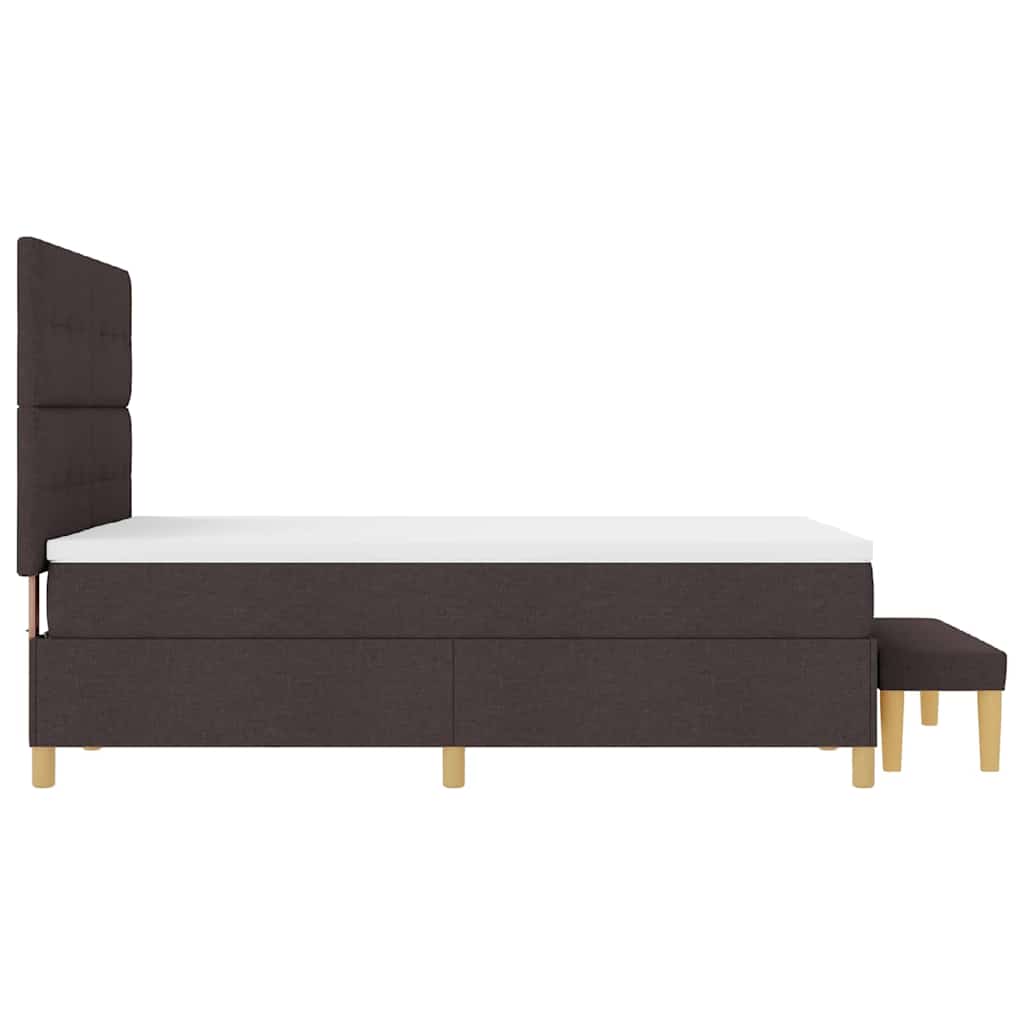 vidaXL Łóżko sprężynowe Z zagłówkiem Ciemny brąz 200 x 160 cm tkanina