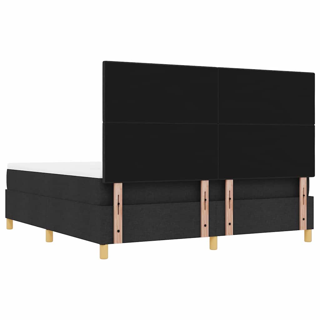 vidaXL Łóżko sprężynowe Z zagłówkiem Czarny 200 x 180 cm tkanina