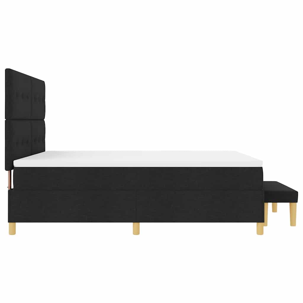 vidaXL Łóżko sprężynowe Z zagłówkiem Czarny 200 x 180 cm tkanina
