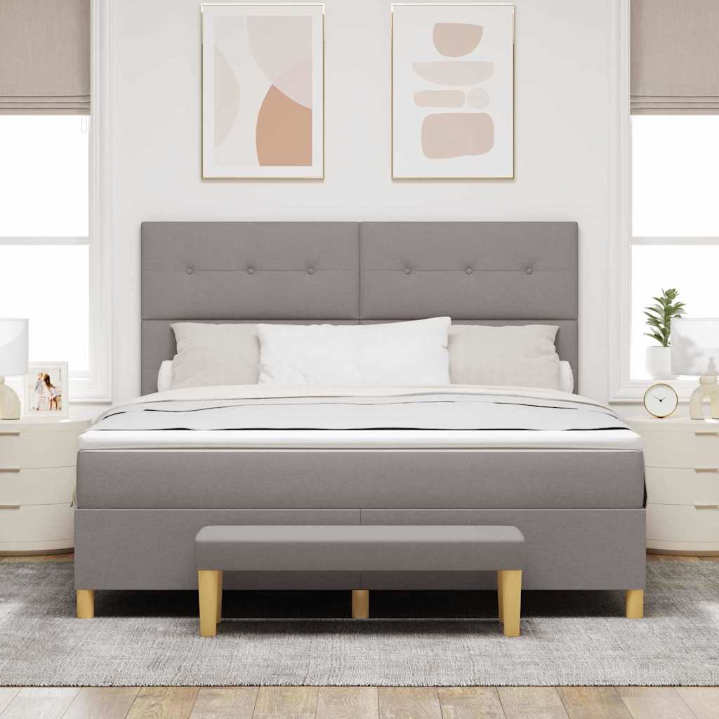 vidaXL Łóżko sprężynowe Z zagłówkiem Ciemnoszary 200 x 180 cm tkanina