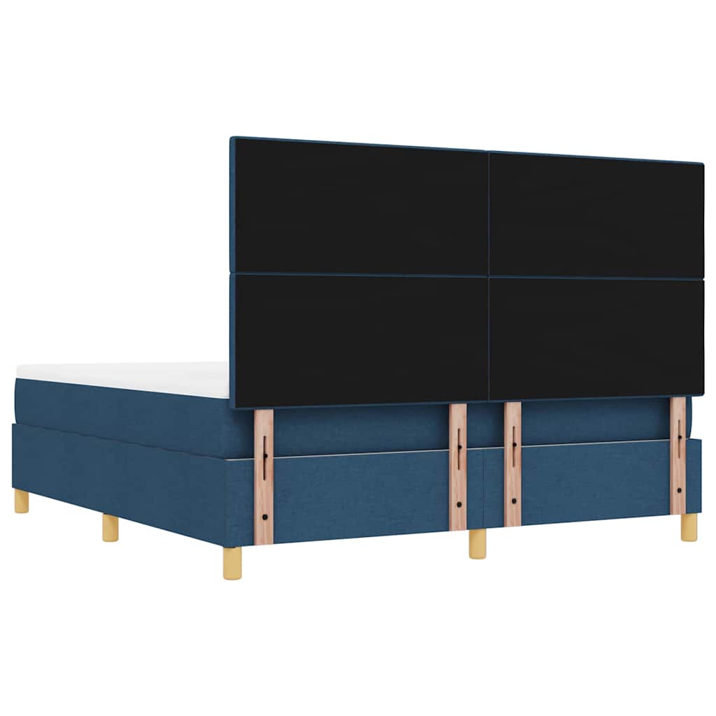 vidaXL Łóżko sprężynowe z poduszką Niebieski 200 x 180 cm tkanina