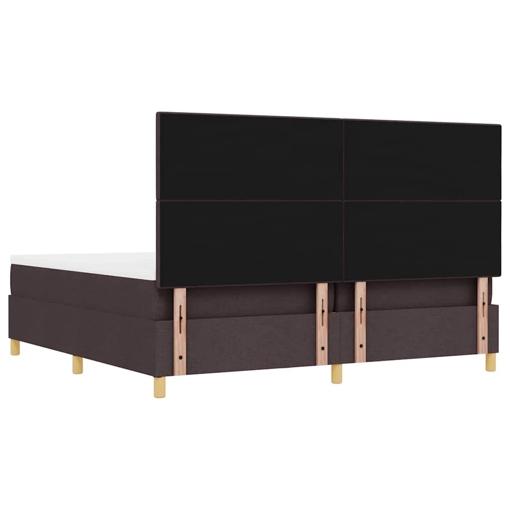 vidaXL Łóżko sprężynowe ciemnobrązowy 200 x 200 cm tkanina