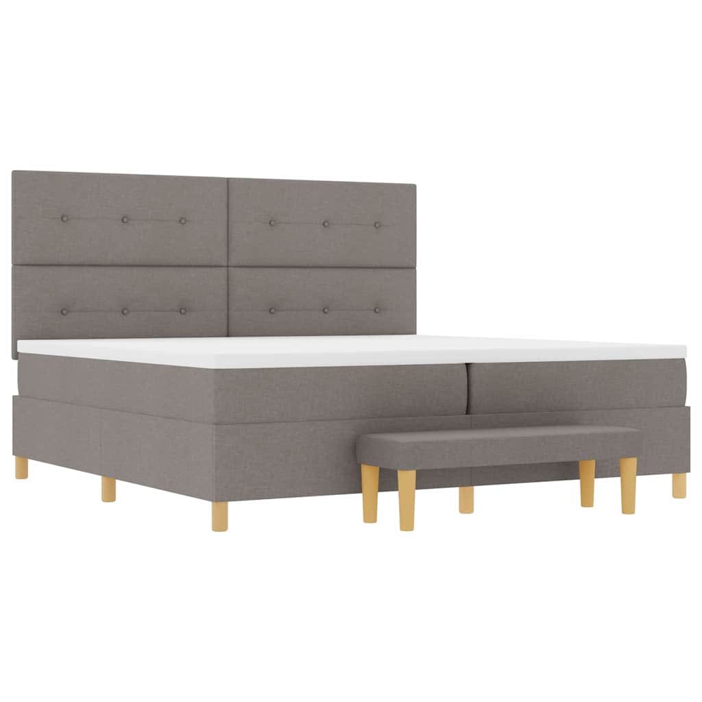 vidaXL Łóżko sprężynowe Z zagłówkiem Ciemnoszary 200 x 200 cm tkanina