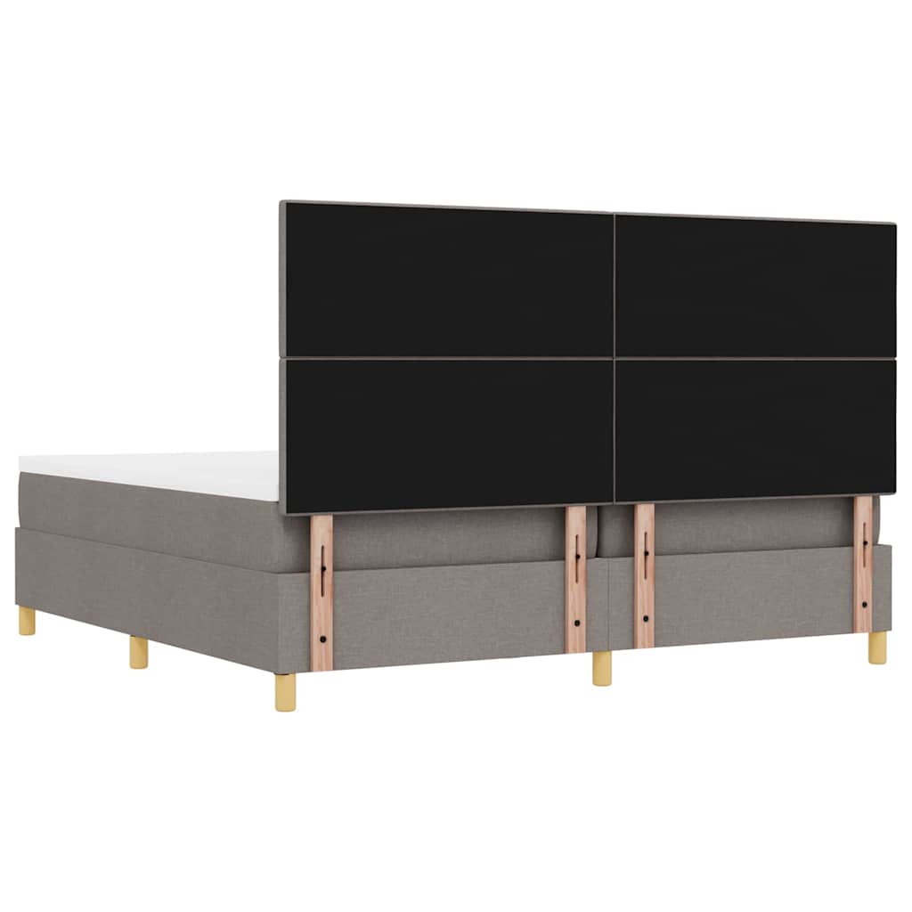 vidaXL Łóżko sprężynowe Z zagłówkiem Ciemnoszary 200 x 200 cm tkanina
