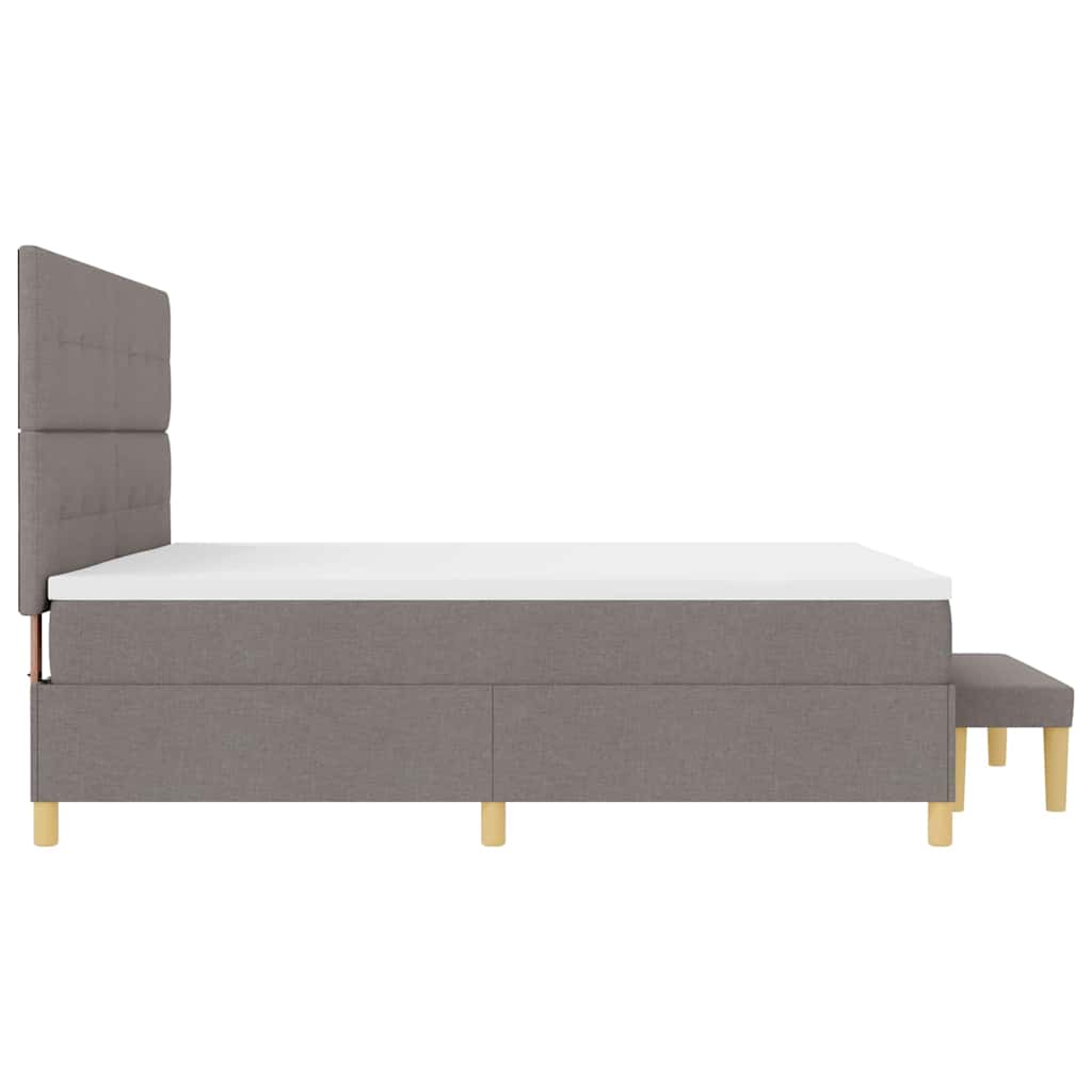 vidaXL Łóżko sprężynowe Z zagłówkiem Ciemnoszary 200 x 200 cm tkanina