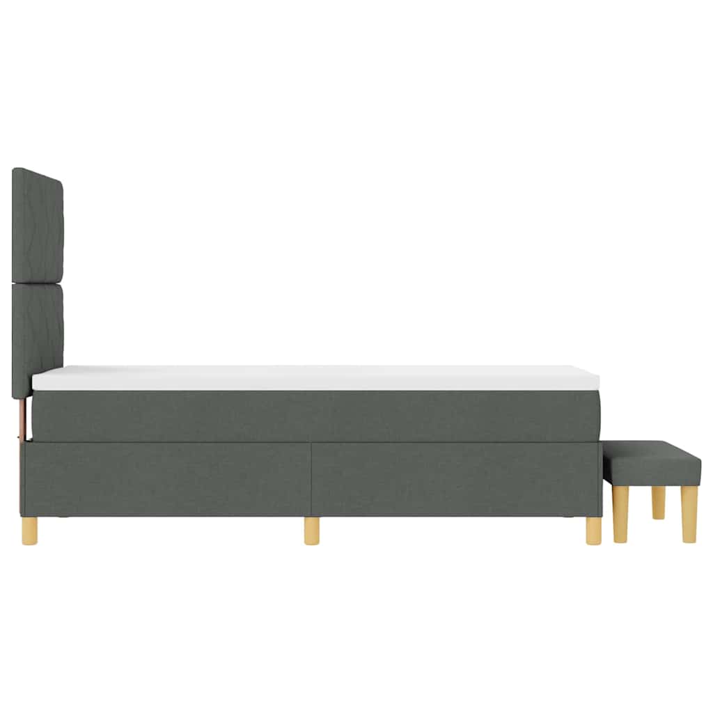 vidaXL Łóżko sprężynowe Z zagłówkiem ciemno szary 200 x 80 cm tkanina