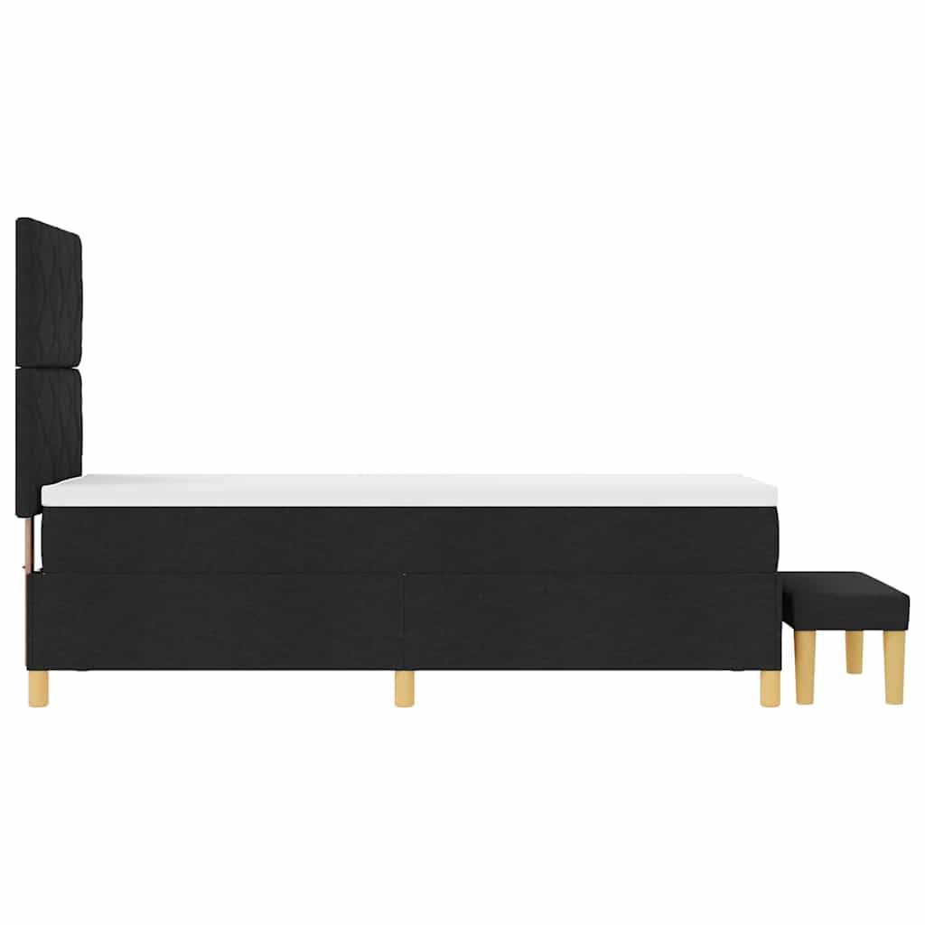 vidaXL Łóżko sprężynowe z poduszką Czarny 200 x 80 cm tkanina