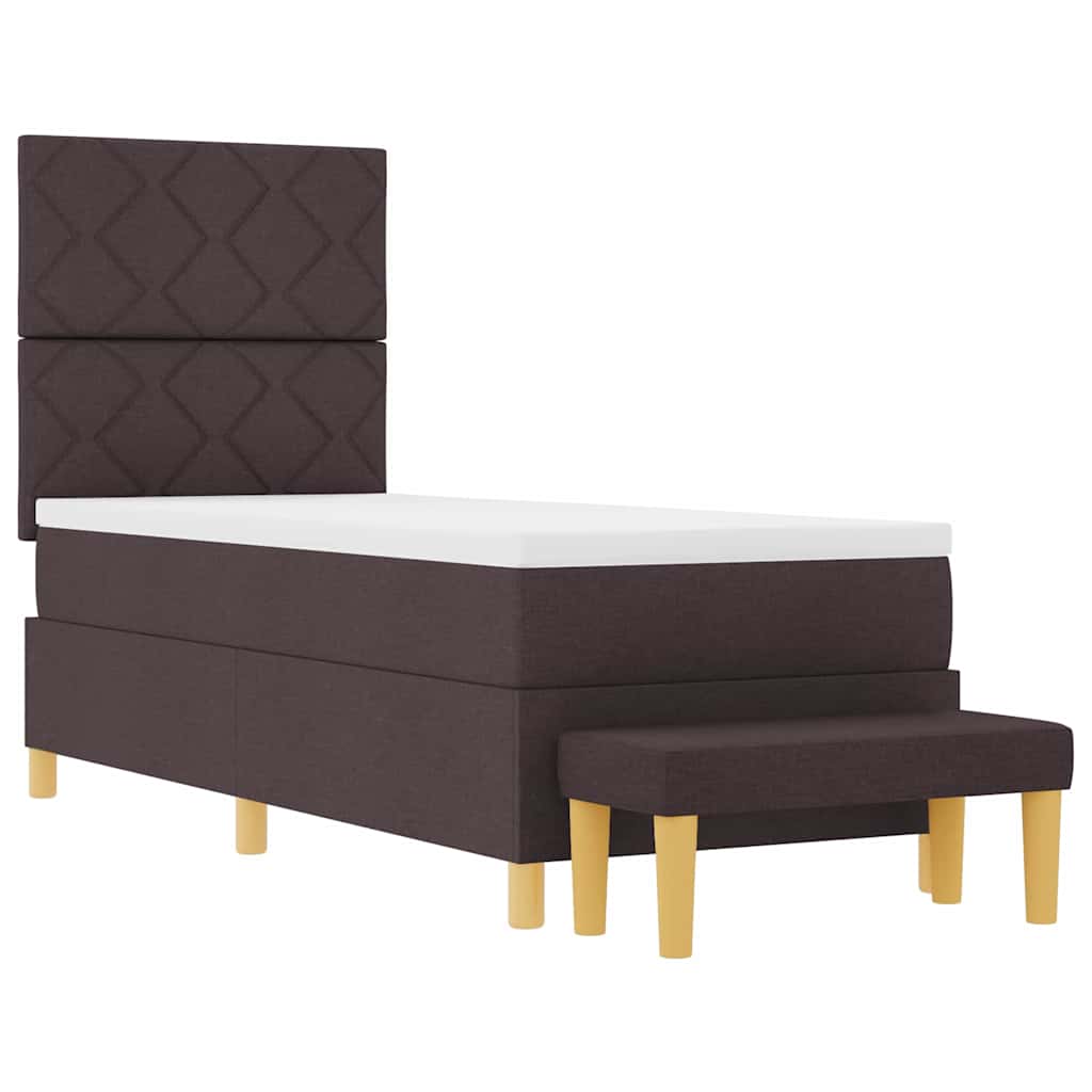 vidaXL Łóżko sprężynowe Z zagłówkiem ciemnobrązowy 200 x 80 cm tkanina