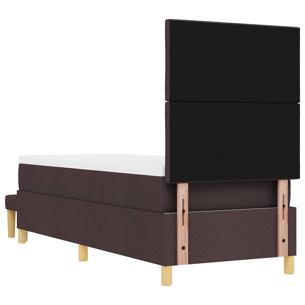 vidaXL Łóżko sprężynowe Z zagłówkiem ciemnobrązowy 200 x 80 cm tkanina