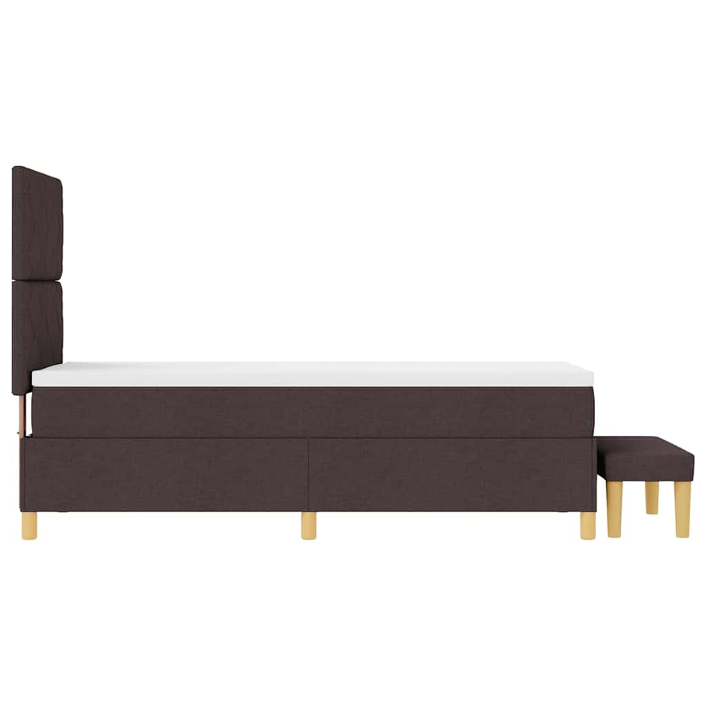 vidaXL Łóżko sprężynowe Z zagłówkiem ciemnobrązowy 200 x 80 cm tkanina
