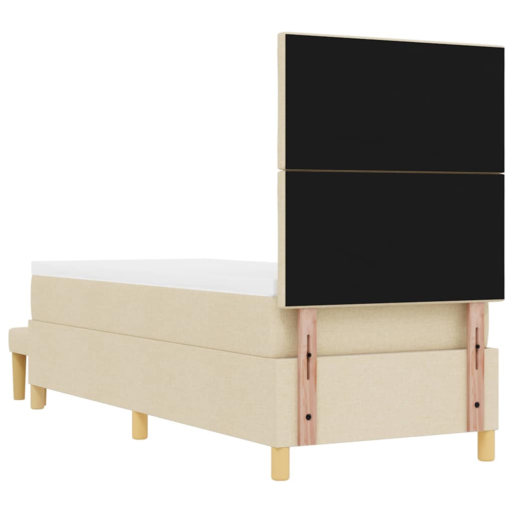 vidaXL Łóżko sprężynowe z poduszką Kremowy 200 x 80 cm tkanina