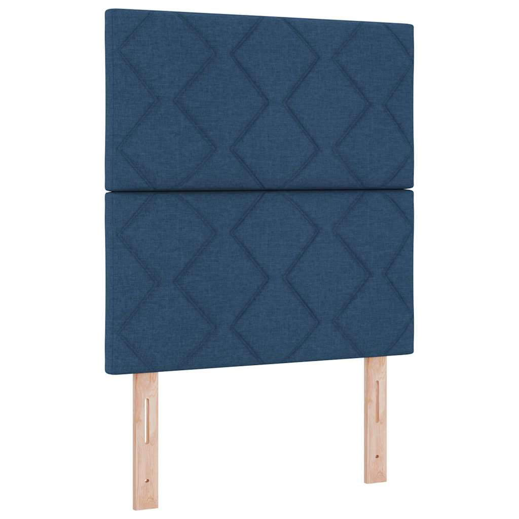 vidaXL Łóżko sprężynowe Z zagłówkiem Niebieski 200 x 80 cm tkanina
