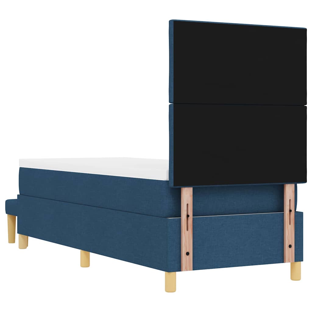 vidaXL Łóżko sprężynowe Z zagłówkiem Niebieski 200 x 80 cm tkanina
