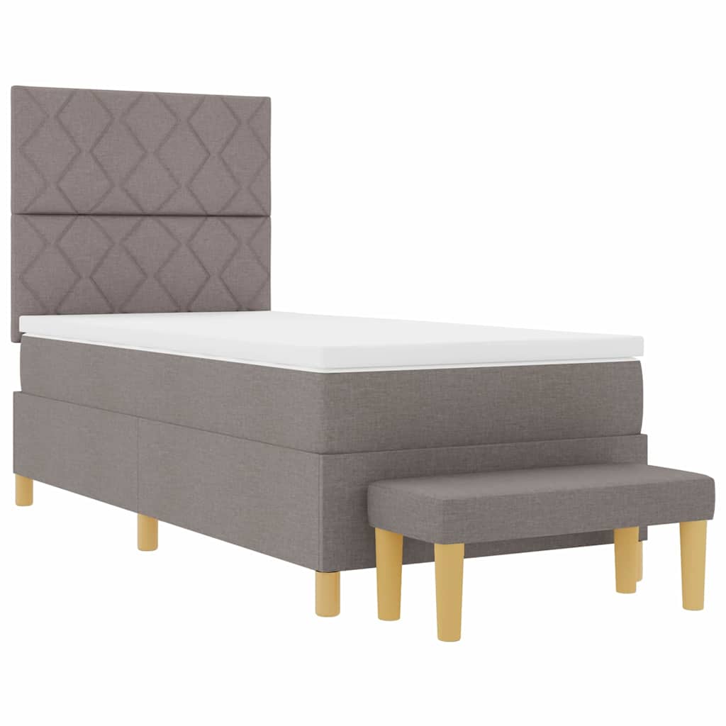 vidaXL Łóżko sprężynowe Z zagłówkiem Ciemnoszary 90 x 200 cm tkanina