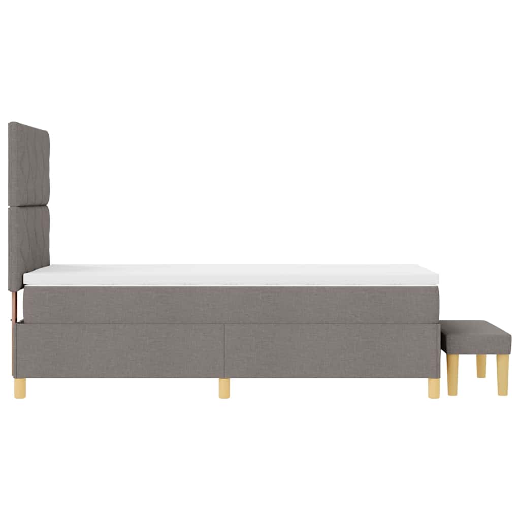 vidaXL Łóżko sprężynowe Z zagłówkiem Ciemnoszary 90 x 200 cm tkanina